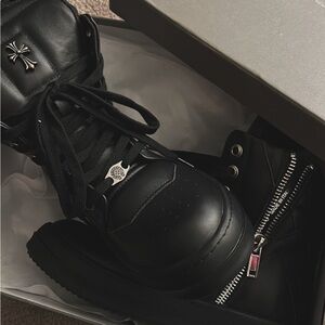 Rick Owens Geobasket x Chrome Heart shoes Collab Sneakers